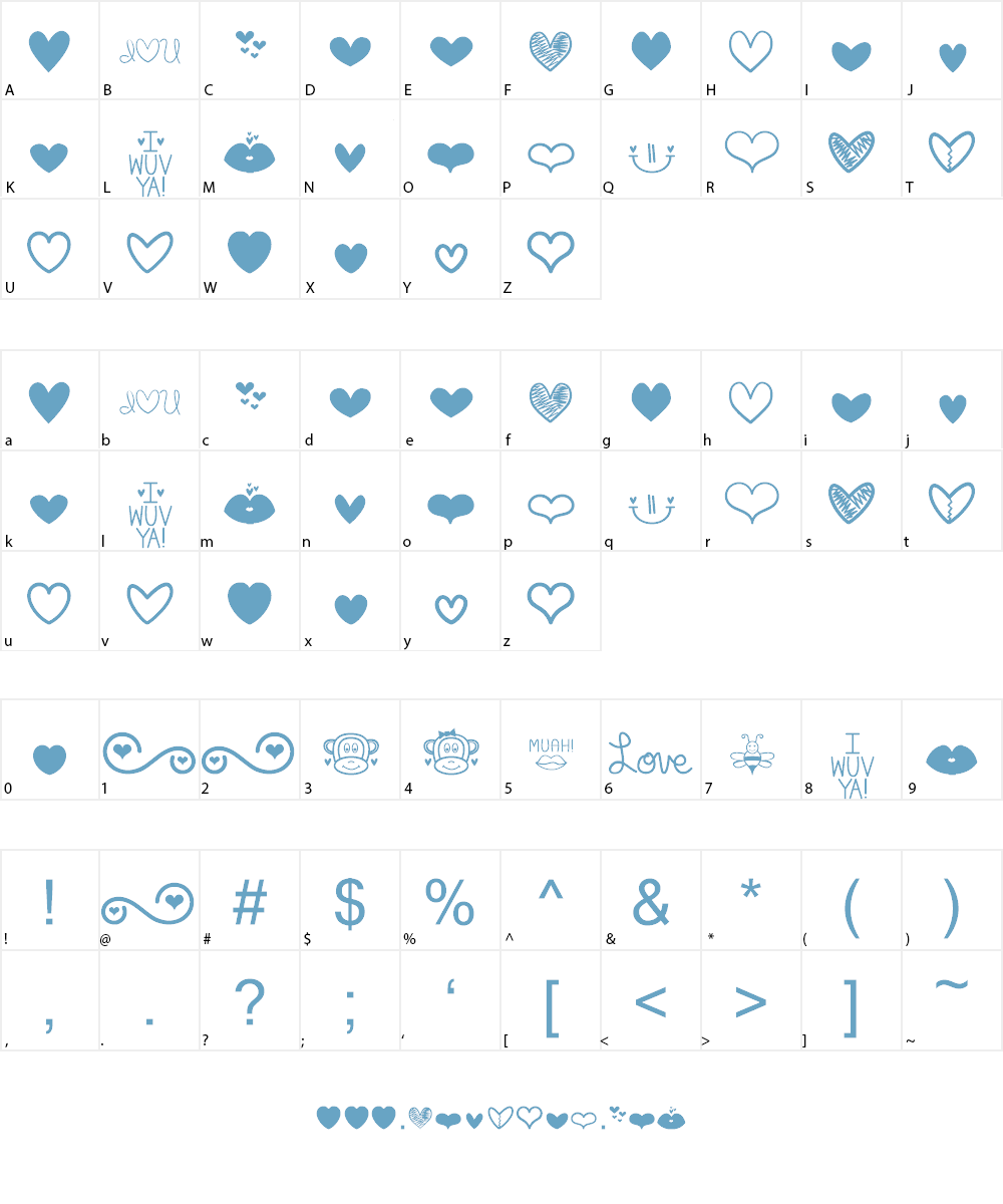 MF Love Dings Font Character
